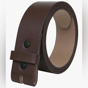 Classic Men's Brown Leather Belt for Belt Buckle